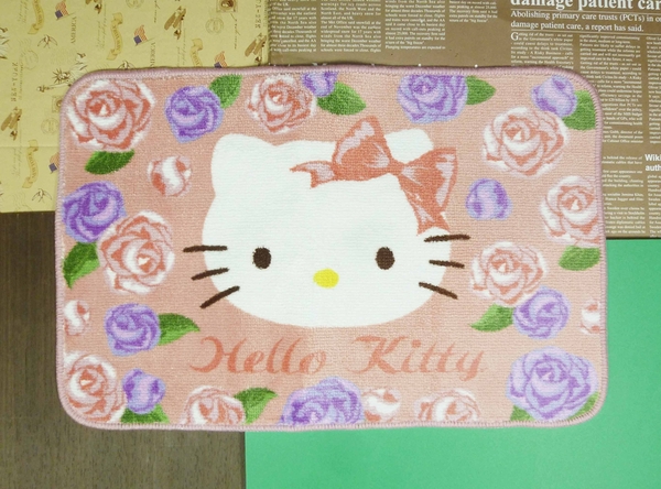 【震撼精品百貨】Hello Kitty 凱蒂貓~地墊~粉玫瑰圖案