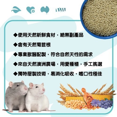 『寵喵樂旗艦店』澳洲VETAFARM薇塔農場《寵物鼠飼料》2kg/包 使用天然新鮮食材，絕無副產品 product thumbnail 3