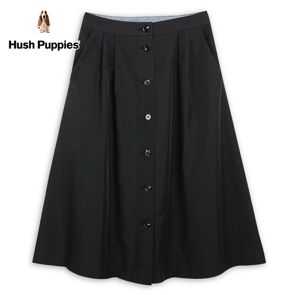 Hush Puppies 長裙 女裝簡約素色前開襟打褶長裙 product thumbnail 5