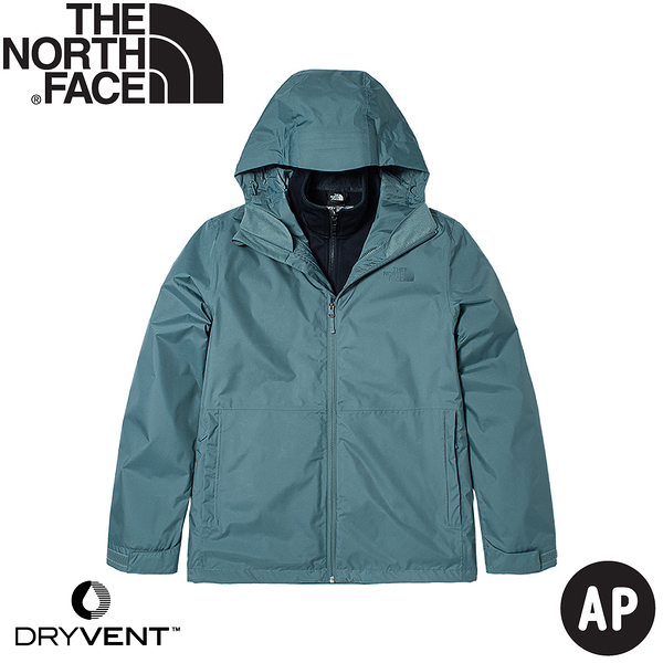 【The North Face 男 DV防水兩件式刷毛外套 AP《哥布林藍》】7WAH/防風外套/連帽外套/衝鋒衣/風雨衣