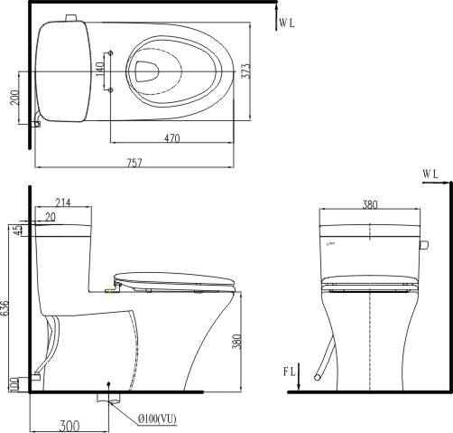 【麗室衛浴】超值組合優惠專案 不鏽鋼面盆龍頭+淋浴龍頭+INAX單體馬桶C-900VRN+INAX長腳柱面盆GL-285 product thumbnail 2