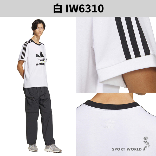 Adidas 短袖上衣 男裝 三葉草 棉 黑/白/藍綠【運動世界】IW6309/IW6310/IW6311 product thumbnail 6