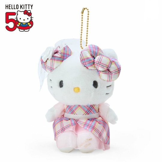 【震撼精品百貨】Hello Kitty 凱蒂貓~日本SANRIO三麗鷗 KITTY絨毛玩偶吊飾-蘇格蘭少女50週年*09219