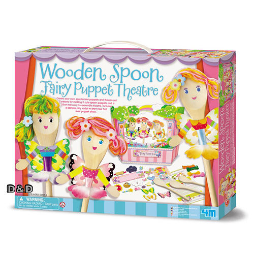 《4M美勞創作》Wooden Spoon Fairy Puppet Theater 花精靈湯匙木偶劇團   ╭★ JOYBUS玩具百貨