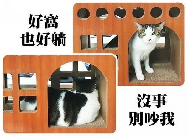 寵喵樂《多貓三層別墅屋-二代進階版SY-375》適合多貓家庭/貓抓板 product thumbnail 3