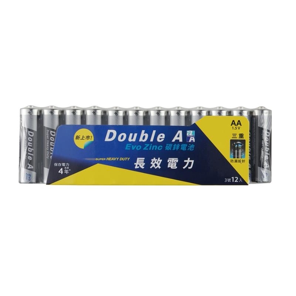 Double A 3號碳鋅電池 12入