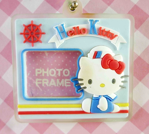 【震撼精品百貨】Hello Kitty 凱蒂貓~KITTY鑰匙圈-相框藍