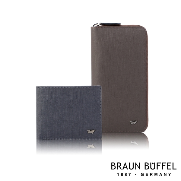 【全新品公司貨】BRAUN BUFFEL 真皮全開拉鍊長夾 黑/藍/咖【寧寧小舖/台中30年老店】BF378-601-1 product thumbnail 9