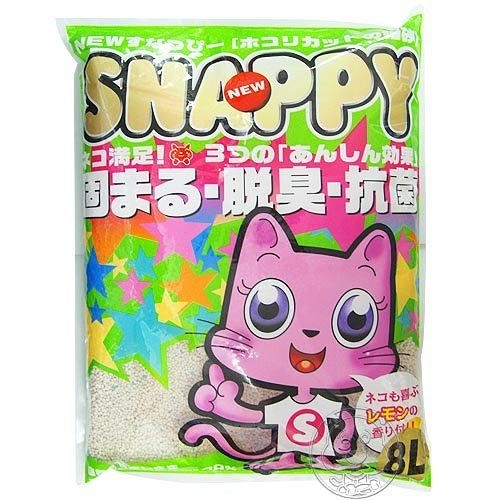 【培菓幸福寵物專營店】《SNAPPY》脫臭‧粗木粉球砂貓砂8L*1包