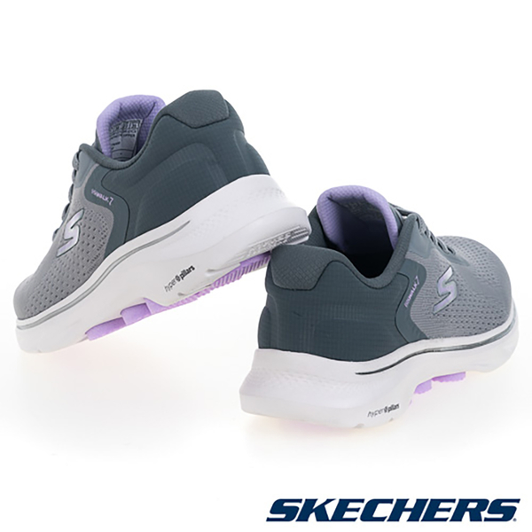 Skechers 女鞋 健走鞋 寬楦 避震 緩衝 GO WALK 7 灰紫【運動世界】125215WGYLV product thumbnail 5
