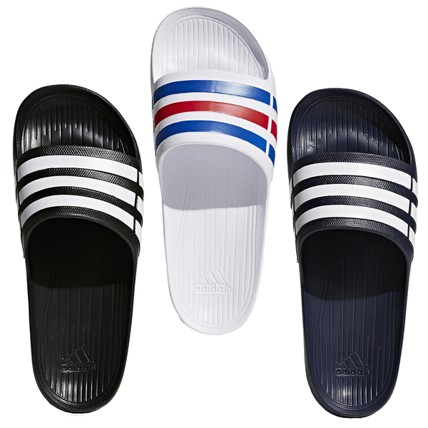 Adidas 男鞋 女鞋 拖鞋 沙灘拖 Duramo Slides 防水 白藍紅/黑/藍【運動世界】U43664/G15890/G15892 product thumbnail 3