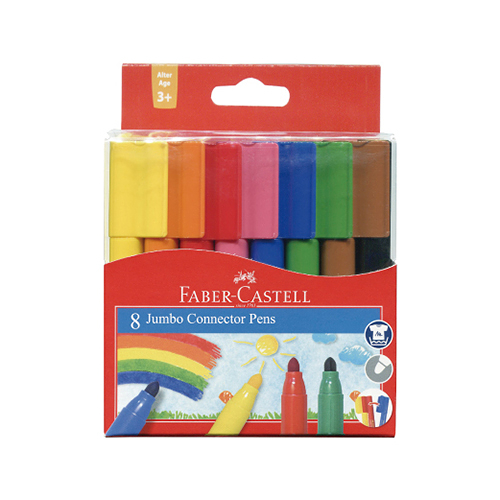 Faber-Castell 輝柏 JUMBO連接筆/彩色筆8色 NO.66-2000-08