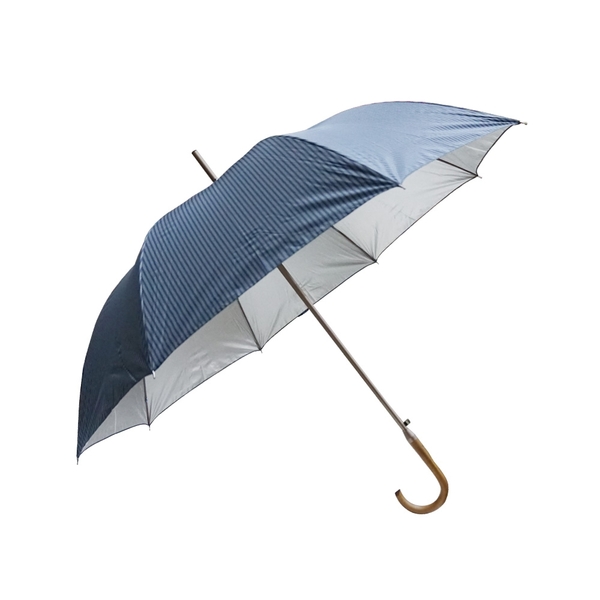 雨傘 陽傘 萊登傘 抗UV 自動直傘 大傘面120公分 防曬 Leotern 直紋鐵藍 product thumbnail 2