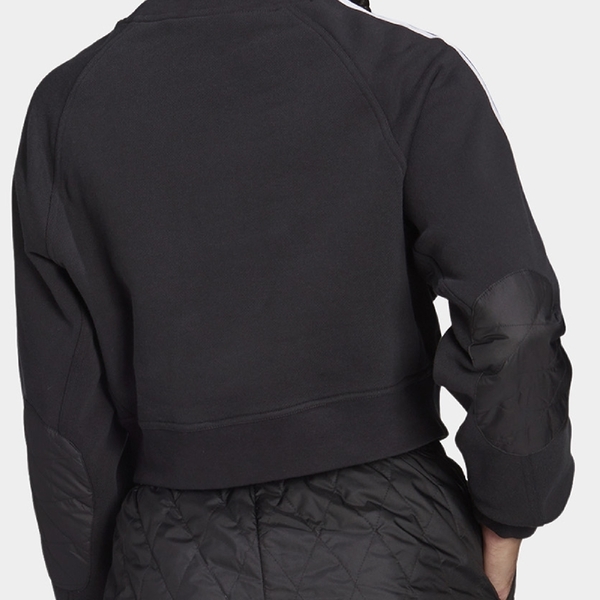 Adidas Originals SWEATSHIRT 女裝 長袖 T恤 短版 肘部補丁 黑【運動世界】H43924 product thumbnail 7