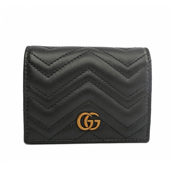 【GUCCI】GG MARMONT牛皮卡片小短夾(黑色) 466492 DTD1T 1000