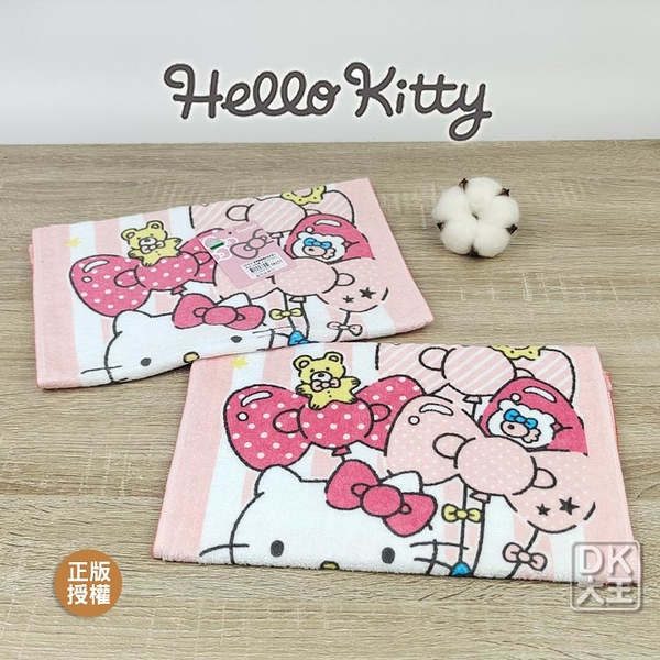 凱蒂貓 Kitty 蝴蝶結氣球童巾 兒童毛巾 日本正版授權【DK大王】