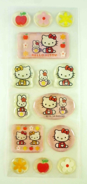 【震撼精品百貨】Hello Kitty 凱蒂貓~KITTY立體貼紙-長方側坐