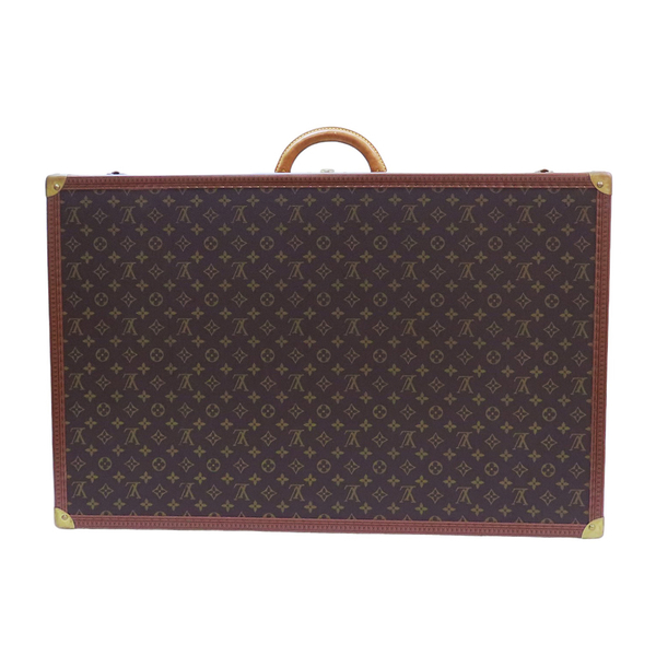 【二手名牌BRAND OFF】LOUIS VUITTON LV 路易威登 棕色 原花 PVC塗層帆布 Alzer 80 行李箱 M21222