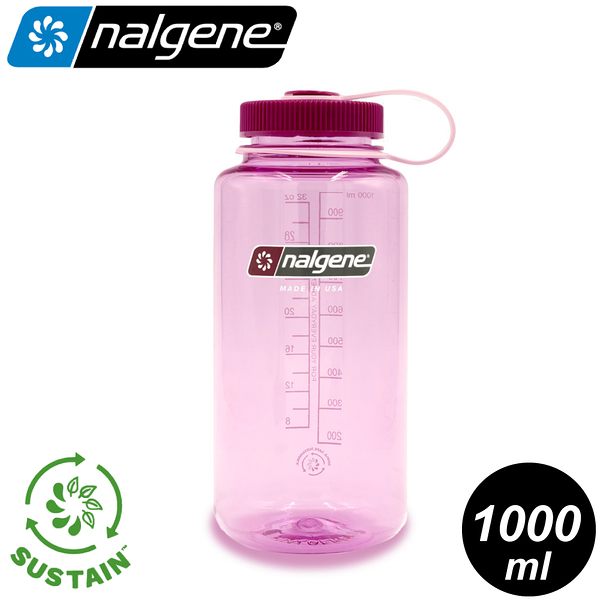 【Nalgene 美國 寬嘴水壺 1L(Sustain永續系列)《太空粉》】2020-4132/運動水壺/隨身水壺/環保水壺