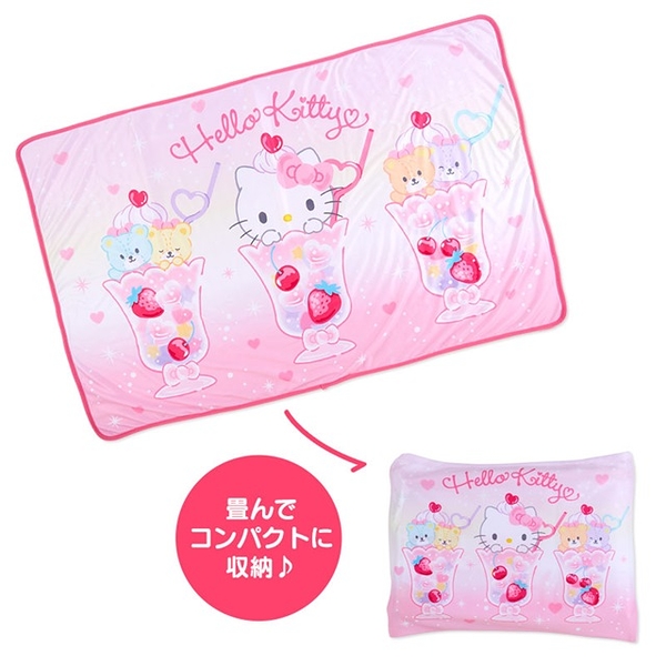 小禮堂 Hello Kitty 涼感冷氣毯 110x70cm (漂浮汽水 炎夏企劃) 4550337-542132