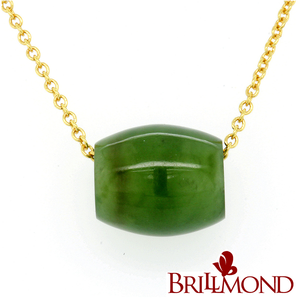 【BRILLMOND JEWELRY】天然碧玉滿綠鼓珠墜(天然碧玉 路路通切割)