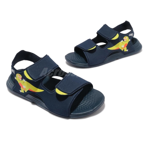 adidas 涼鞋 Swim Sandals C 藍 黃 魔鬼氈 童鞋 中童鞋 小朋友 愛迪達 【ACS】 GX2437