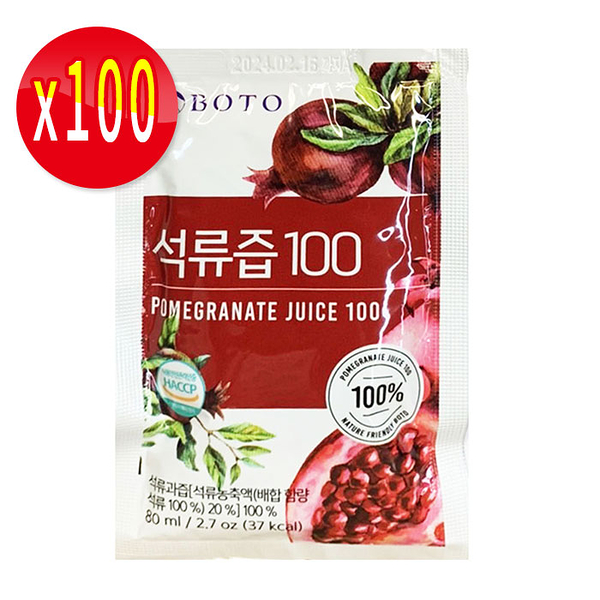 【100包】韓國BOTO 紅石榴汁 80ml/包