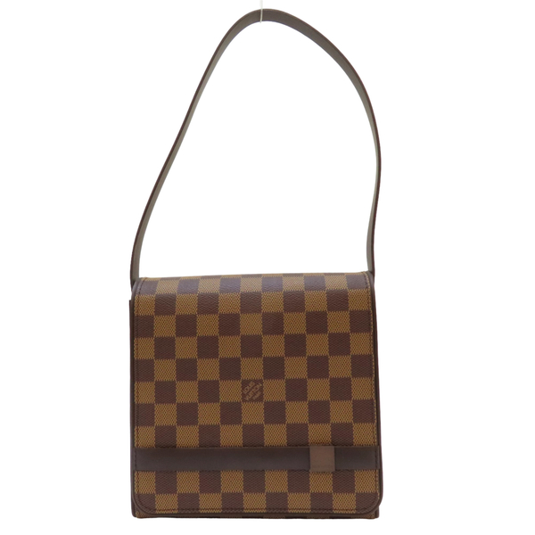 【二手名牌BRAND OFF】LOUIS VUITTON 路易威登 棕色 PVC塗層帆布 棋盤格 肩背包 N51162