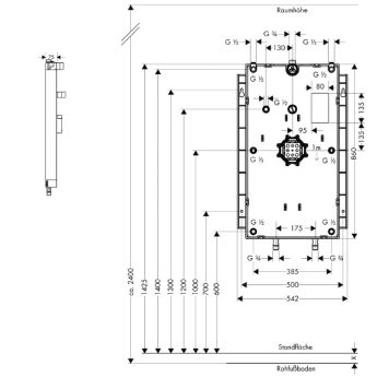 【麗室衛浴】德國頂級HANSGROHE 多功能用途埋璧軸心 13615180 product thumbnail 2