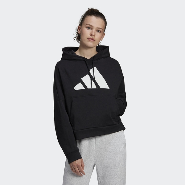 Adidas BACK ZIP GRAPHIC HOODIE 女款黑色運動長袖上衣 FS2451 product thumbnail 3