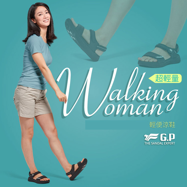 G.P 涼鞋．Woman Walking輕量休閒涼鞋．黑桃/黑【鞋鞋俱樂部】【255-G0755W】 product thumbnail 3