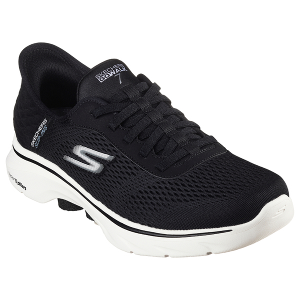 SKECHERS GO WALK 7 Free Hand 2 男鞋 健走鞋 假鞋帶 瞬穿 泡棉鞋墊 216648BKW 黑