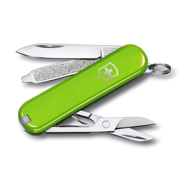 【Victorinox 瑞士維氏】瑞士刀CLASSIC SD 小型袋裝刀 7用刀 58mm-酪梨綠(0.6223.43G)