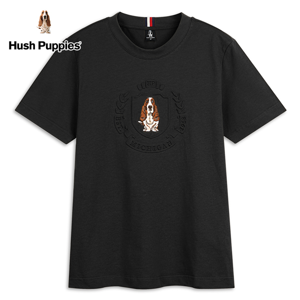 Hush Puppies T恤 男裝經典立體鋼膜刺繡狗短袖T恤 product thumbnail 2