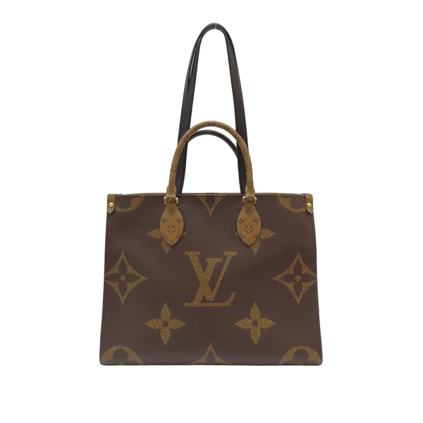 【二手名牌BRAND OFF】LOUIS VUITTON LV 路易威登 棕色 原花 PVC塗層帆布 OnTheGo MM 兩用包 M45321(底部破損)