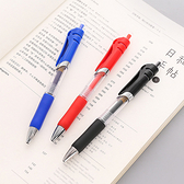 【BlueCat】可綁繩 黑 紅 藍色大容量按壓中性筆 (0.5mm) 考試筆