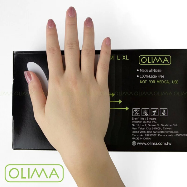 【OLIMA】無粉黑色橡膠手套 M號 50雙/盒 product thumbnail 6