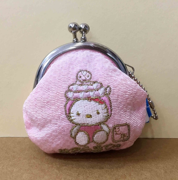 【震撼精品百貨】Hello Kitty 凱蒂貓-珠扣零錢包-KITTY和風系列-蛇圖案