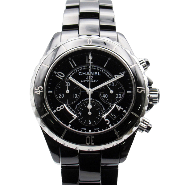 【二手名牌BRAND OFF】CHANEL 香奈兒 黑色 陶瓷 J12 Chronograph 自動上鍊 腕錶 H0940