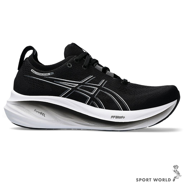 Asics 亞瑟士 女鞋 慢跑鞋 寬楦 GEL-NIMBUS 26 (D) 黑白【運動世界】1012B602-001