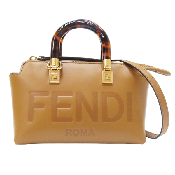 【二手名牌BRAND OFF】FENDI 芬迪 駝色 牛皮 The Way Mini 兩用包 8BS067