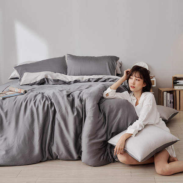 戀家小舖【永恆系列-沉穩灰】單人床包含一件枕套 60支天絲 台灣製