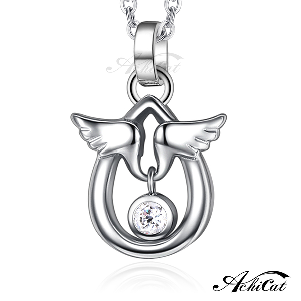 AchiCat 鋼項鍊 珠寶白鋼 天使蛋 單鑽項鍊 女項鍊 鎖骨鍊 生日禮物 C1555