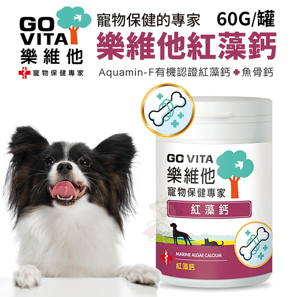 GO VITA 樂維他。紅藻鈣 60G/罐 寵物保健專家 每日寵物健康必備 犬貓營養品『寵喵樂旗艦店』