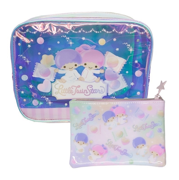 【震撼精品百貨】Little Twin Stars KiKi&LaLa 雙子星小天使~日本三麗鷗 雙子星化妝包組-兩入*88483