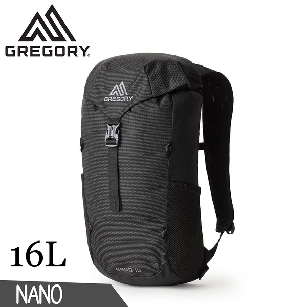 【GREGORY 美國 16L NANO多功能登山背包《曜石黑》】111497/雙肩背包/後背包/輕便背包/旅行/自行車