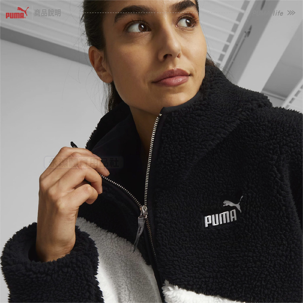 Puma 吳卓源 Julia 同款黑色 Cat羔羊毛連帽外套 冬天 運動 保暖 外套 女性 67537001 歐規 product thumbnail 5