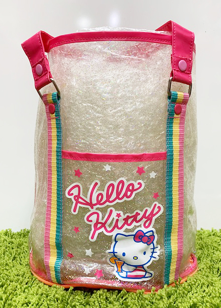 【震撼精品百貨】Hello Kitty 凱蒂貓~日本SANRIO三麗鷗KITTY透明防水手提袋~柳丁*81778