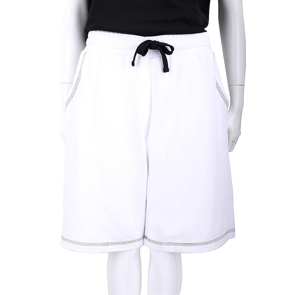 RED VALENTINO 可調束繩縫線設計白色棉質五分褲(女款) 2130307-20