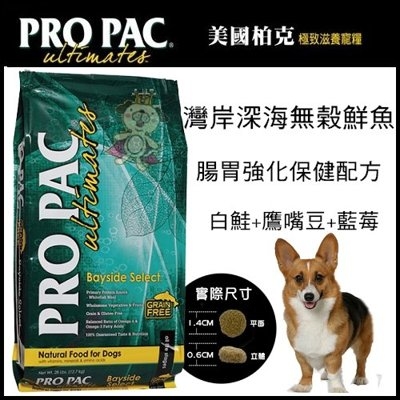 『寵喵樂旗艦店』【美國柏克 PRO PAC】無穀全齡犬配方(白鮭+鷹嘴豆+藍莓) 28lb